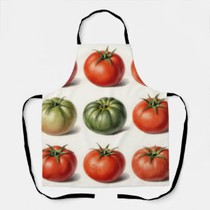 Vintage Heirloom Tomato Variety Botanical Grid  Apron