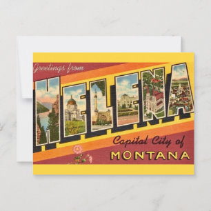 Vintage Helena MT Greeting Postcard