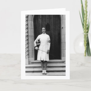 Vintage Helene Mayer Fencing Photo Note Card
