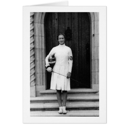 Vintage Helene Mayer Fencing Photo Note Card