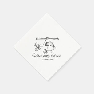 vintage,  Helicopter, plane Cocktail Paper Napkins