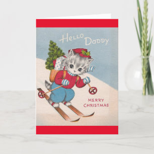 Vintage - Hello Daddy, Merry Christmas Holiday Card