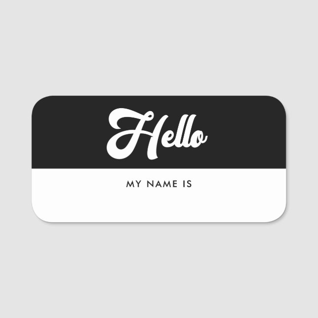 Vintage Hello my name is Dry erase Tag (Front)