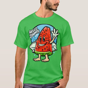 Vintage Hello Summer Beach Retro Summer watermelon T-Shirt