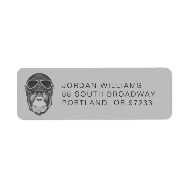 Vintage Helmet Chimpanzee | Add Your Name (Front)