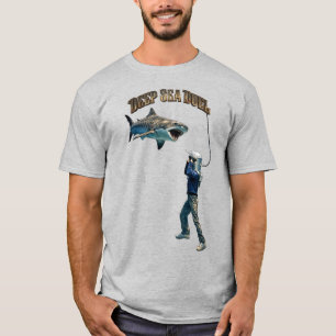 Vintage Helmet Diver Fighting a Tiger Shark URM T-Shirt