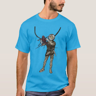 Vintage Helmet Diver Holding a Lobster Underwater T-Shirt
