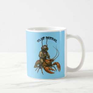 Vintage Helmet Diver Riding a Giant Crayfish URM Coffee Mug