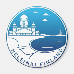 Vintage Helsinki Finland Travel Magnet