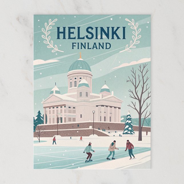 Vintage Helsinki Finland Winter Postcard (Creator Uploaded)