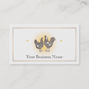Vintage Hen and  Rooster Farm Fresh Eggs  Business Card