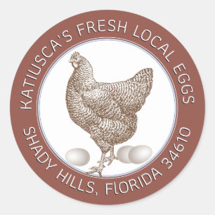 Vintage Hen and Rooster Terra cotta Carton Label