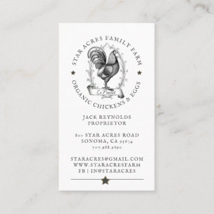 Vintage hen Chicken Egg Farm Business Card