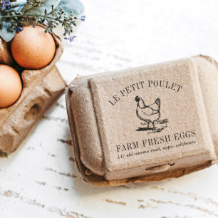 Vintage Hen Country Farm Name & Address Rubber Stamp