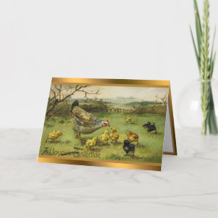 Vintage Hen Easter Holiday Folded Cards