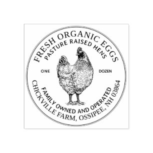Vintage Hen Egg Carton Pasture Raised Organic Eggs Rubber Stamp