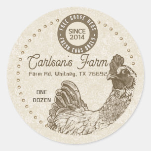 Vintage Hen Free Range Local Eggs Product Label 