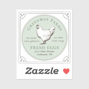 Vintage Hen Green Egg Carton Square Chicken 