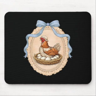 Vintage Hen On Nest With Eggs Cottagecore Farm Chi Mouse Mat