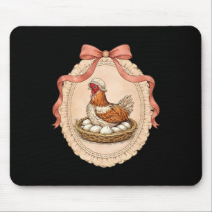 Vintage Hen On Nest With Eggs Cottagecore Farm Chi Mouse Mat