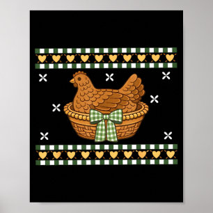 Vintage Hen Thrifted Granny Grandma Illustration Poster