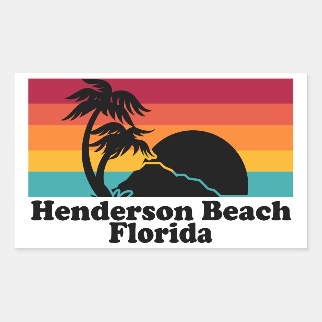 Vintage Henderson Beach Florida Rectangular Sticker (Front)