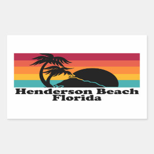 Vintage Henderson Beach Florida Rectangular Sticker