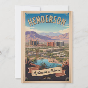 Vintage Henderson Nevada Retro Travel Holiday Card