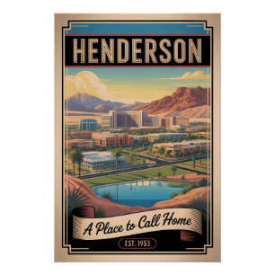 Vintage Henderson Nevada Retro Travel Poster
