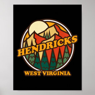 Vintage Hendricks West Virginia Mountain Hiking So Poster