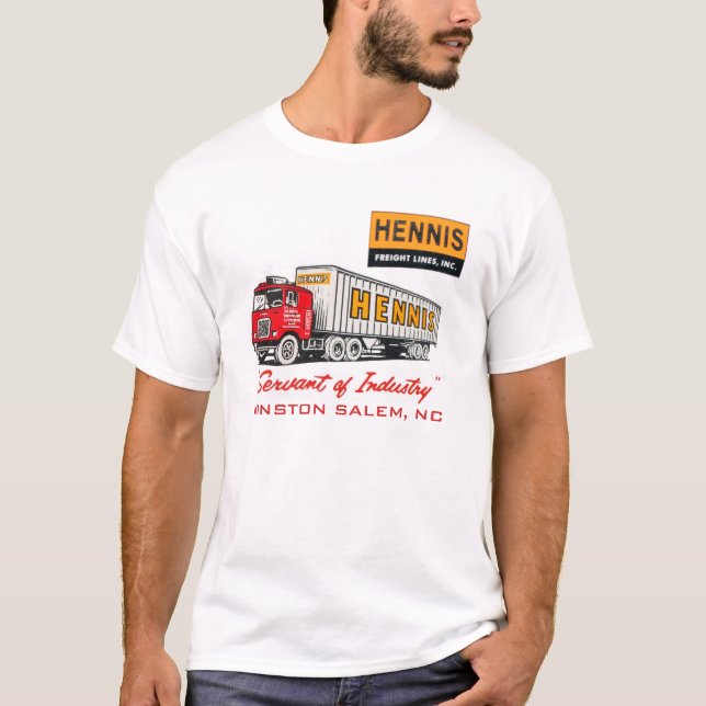 Vintage Hennis Freight Lines Trucking Shirt (Front)