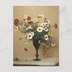 Vintage Henri Latour Flowers chrysanthemums Postcard