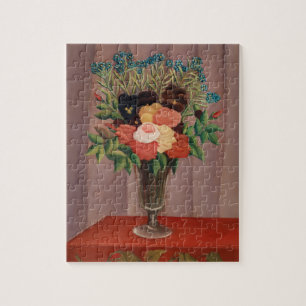 Vintage Henri Rousseau French Floral Cottagecor Jigsaw Puzzle