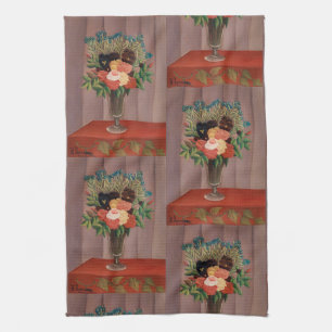 Vintage Henri Rousseau French Floral Cottagecor Tea Towel