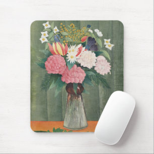 Vintage Henri Rousseau Pink Floral Still Life Mouse Mat