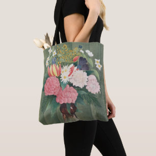 Vintage Henri Rousseau Pink Floral Still Life Tote Bag