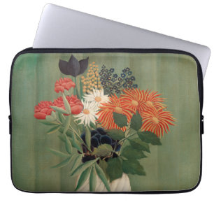 Vintage Henri Rousseau Sage Green Floral Art Print Laptop Sleeve