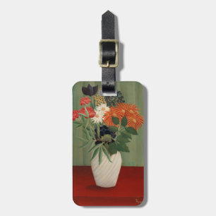 Vintage Henri Rousseau Sage Green Floral Art Print Luggage Tag