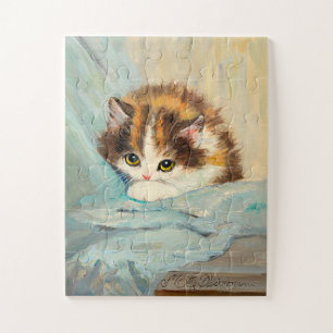 Vintage Henriëtte Ronner Knip Cute Kitten Painting Jigsaw Puzzle