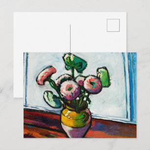 Vintage Henry Lyman Sayen Zinnias Floral Fine Art Postcard