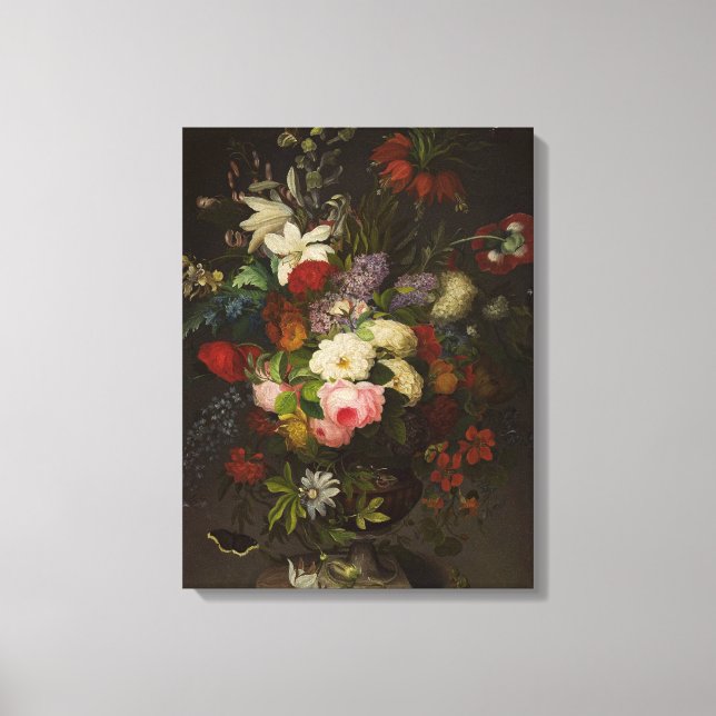 Vintage Henryka Beyer Flowers Canvas Print (Front)