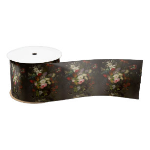 Vintage Henryka Beyer Flowers Satin Ribbon
