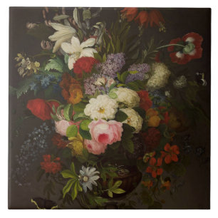 Vintage Henryka Beyer Flowers Tile