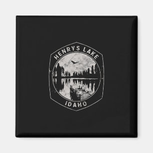 Vintage Henrys Lake Idaho Outdoors Vacation Magnet