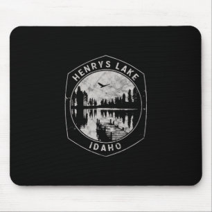 Vintage Henrys Lake Idaho Outdoors Vacation Mouse Mat