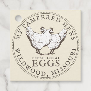 VINTAGE HENS FRESH LOCAL EGGS HANGTAG FAVOUR TAGS