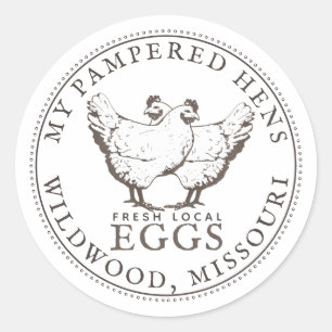 VINTAGE HENS FRESH LOCAL EGGS LABEL