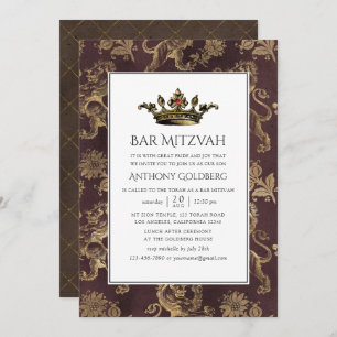 Vintage Heraldic Bar Mitzvah Invitation
