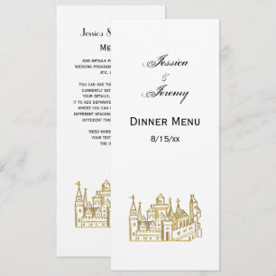 Vintage Heraldic Castle #2 Crest Faux Gold Invitation