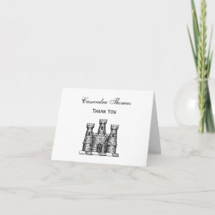 Vintage Heraldic Castle Emblem Coat of Arms Crest Thank You Card